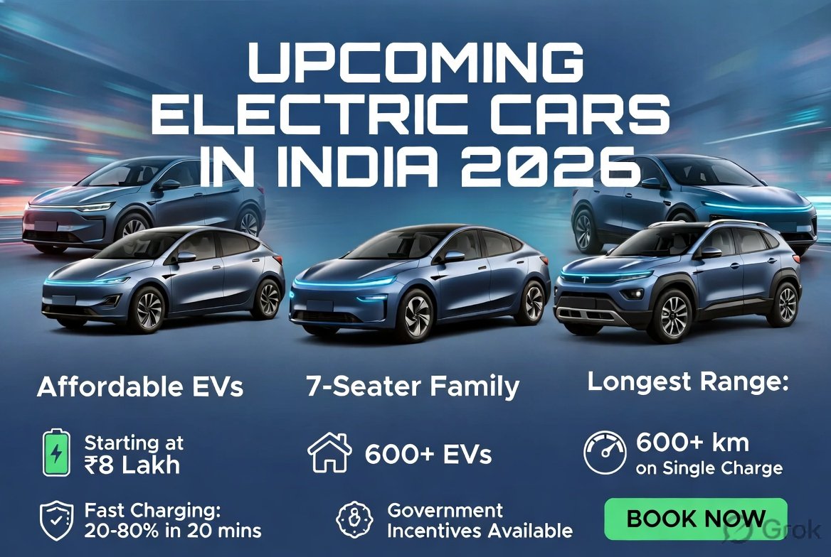Upcoming Electric Cars in India 2026: Affordable EVs, 7-Seater Models ...